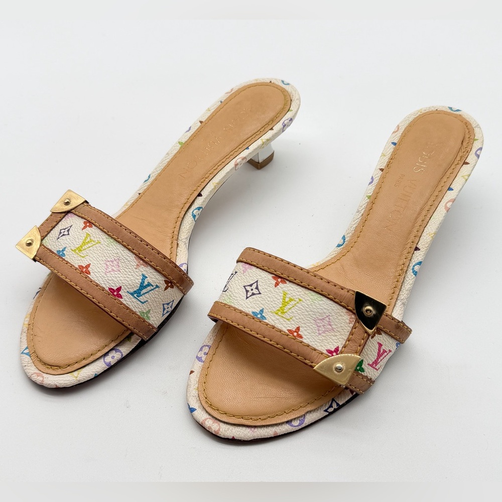 Louis Vuitton Y2K Murakami Multicolor LV
Monogram Mule Slide Sandals EU 37 US 7 - Picture 2 of 15